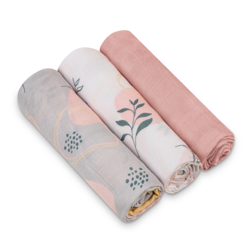 Lionelo - komplekts 3 gab. bambusa autiņi BAMBOO SET 70x70 cm Leaf