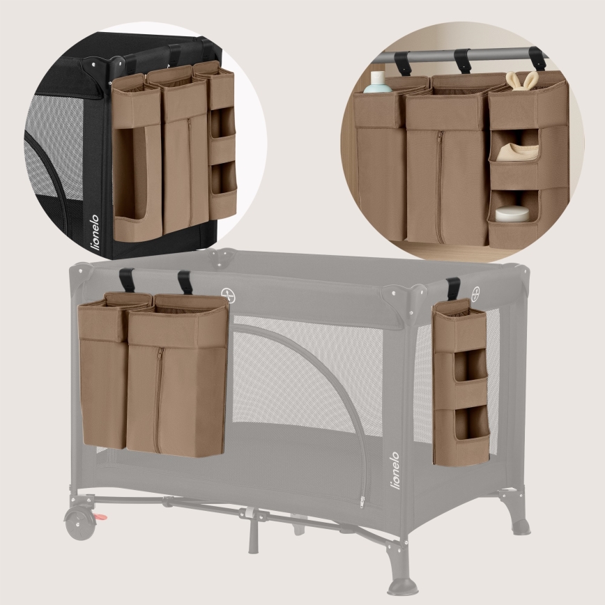 Lionelo - Organizators gultiņai 3‑1 SIDEPOCKET, bēšs