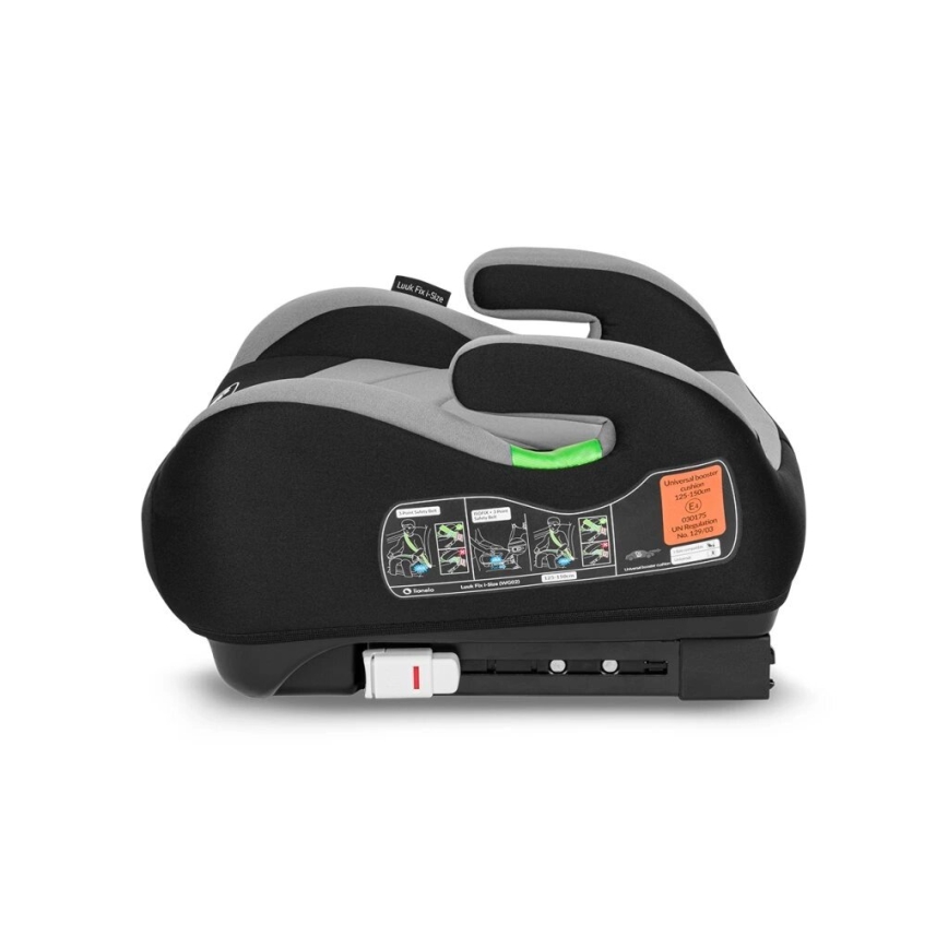 Lionelo - Paaugstināmais sēdeklis automašīnai LUUK FIX i-Size 125-150 cm melns/pelēks