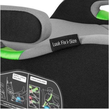 Lionelo - Paaugstināmais sēdeklis automašīnai LUUK FIX i-Size 125-150 cm melns/pelēks
