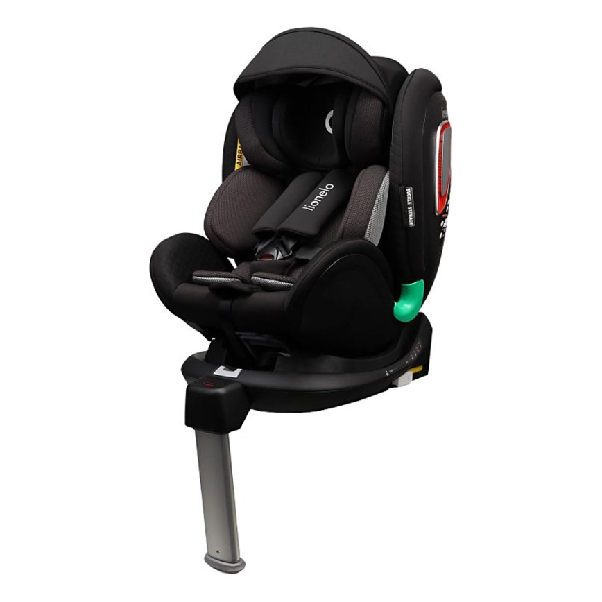 Lionelo - Pagriežams auto sēdeklis ar bāzi ANTOON PLUS i-Size 40-105 cm Melns Onikss