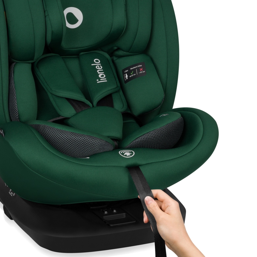 Lionelo - pagriežams autokrēsls ar bāzi BASTIAAN i-Size 40-150 cm Green Forest