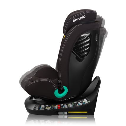 Lionelo - Bērnu autosēdeklis ar pagriežamu bāzi BASTIAAN ONE i-Size 40-150 cm Melns Karbons