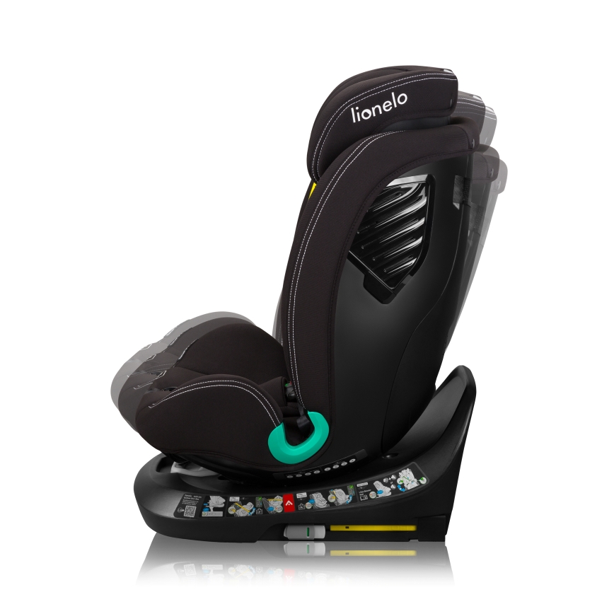 Lionelo - Bērnu autosēdeklis ar pagriežamu bāzi BASTIAAN ONE i-Size 40-150 cm Melns Karbons