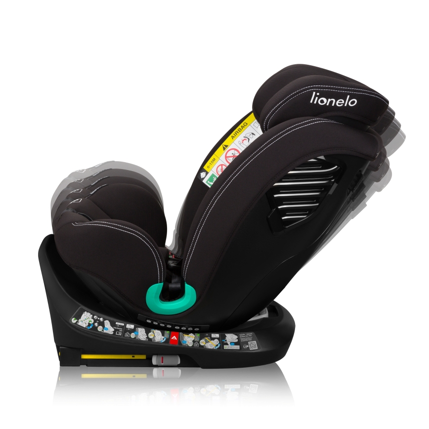 Lionelo - Bērnu autosēdeklis ar pagriežamu bāzi BASTIAAN ONE i-Size 40-150 cm Melns Karbons