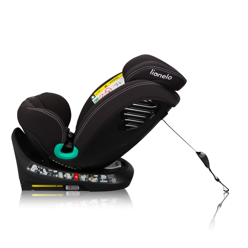 Lionelo - Bērnu autosēdeklis ar pagriežamu bāzi BASTIAAN ONE i-Size 40-150 cm Melns Karbons