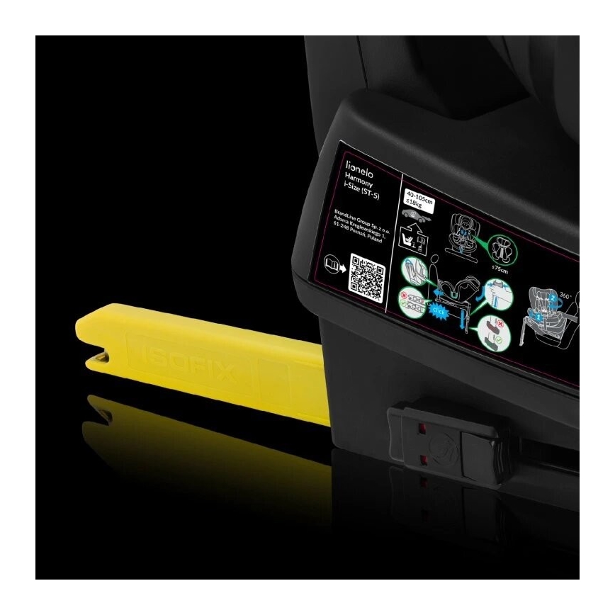 Lionelo - Pagriežams autosēdeklis ar bāzi HARMONY i-Size 40-150 cm pelēks