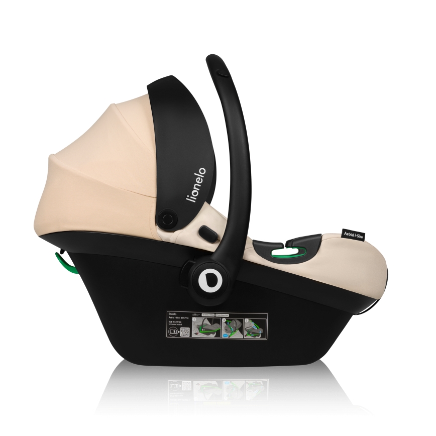 Lionelo - Pagriežams bērnu auto sēdeklis ar bāzi ASTRID SET i-Size 40-87 cm Beige Sand