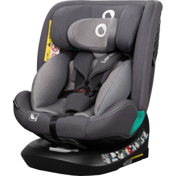 Lionelo - Pagriežams bērnu auto sēdeklis ar bāzi BASTIAAN ONE i-Size 40-150 cm Grey Stone