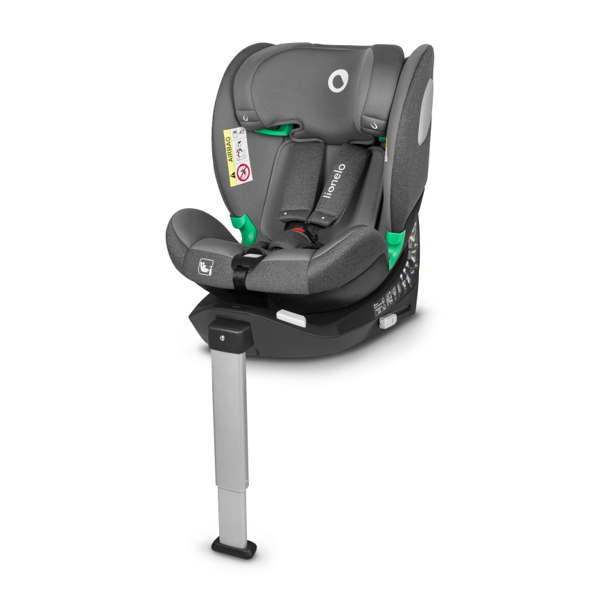 Lionelo - Pagriežams bērnu auto sēdeklis BRAAM i-Size ar bāzi, 40-150 cm, pelēks akmens