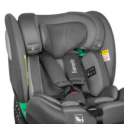 Lionelo - Pagriežams bērnu auto sēdeklis BRAAM i-Size ar bāzi, 40-150 cm, pelēks akmens