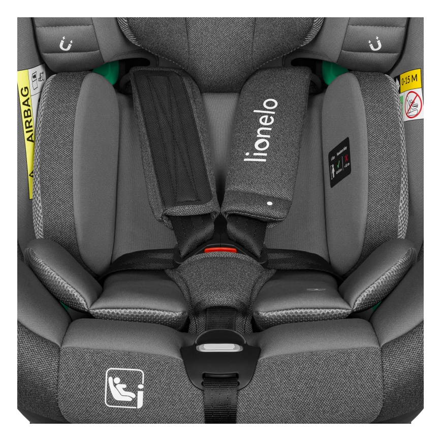 Lionelo - Pagriežams bērnu auto sēdeklis BRAAM i-Size ar bāzi, 40-150 cm, pelēks akmens