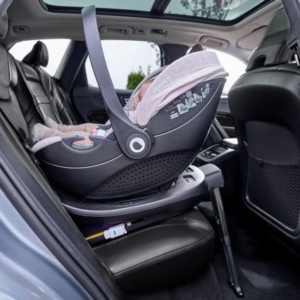 Lionelo - Pagriežams bērnu autokrēsls ar bāzi MOXIE SET i-Size 40-87 cm rozā mauve
