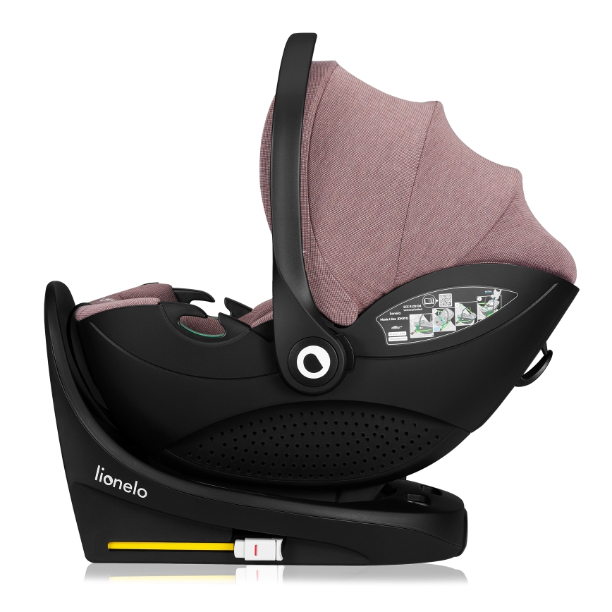 Lionelo - Pagriežams bērnu autokrēsls ar bāzi MOXIE SET i-Size 40-87 cm rozā mauve