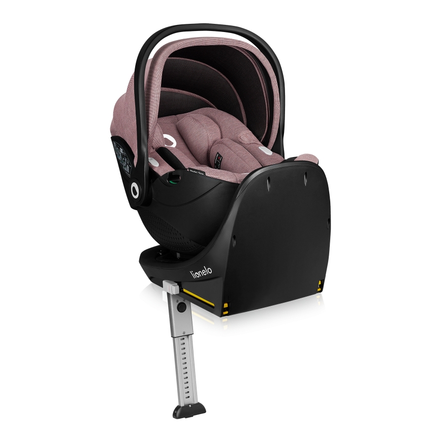 Lionelo - Pagriežams bērnu autokrēsls ar bāzi MOXIE SET i-Size 40-87 cm rozā mauve