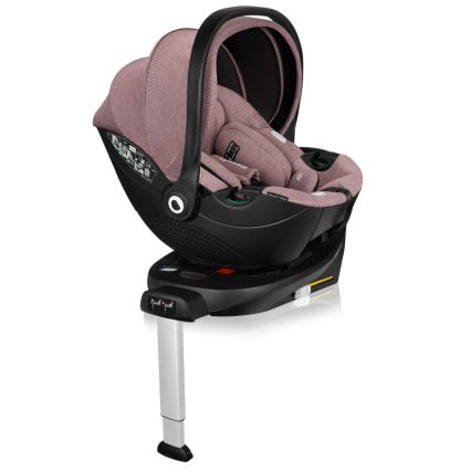 Lionelo - Pagriežams bērnu autokrēsls ar bāzi MOXIE SET i-Size 40-87 cm rozā mauve