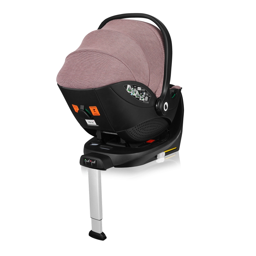 Lionelo - Pagriežams bērnu autokrēsls ar bāzi MOXIE SET i-Size 40-87 cm rozā mauve