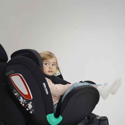 Lionelo - Pagriežams auto sēdeklis ar bāzi ANTOON PLUS i-Size 40-105 cm Melns Onikss