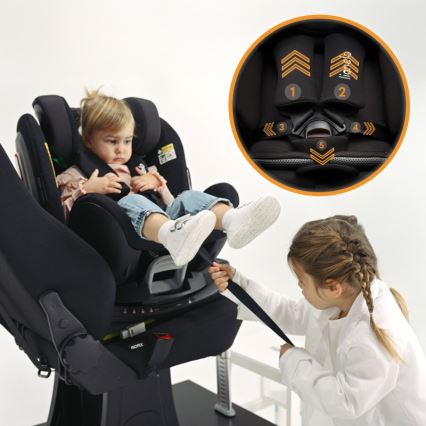Lionelo - Pagriežams auto sēdeklis ar bāzi ANTOON PLUS i-Size 40-105 cm Melns Onikss