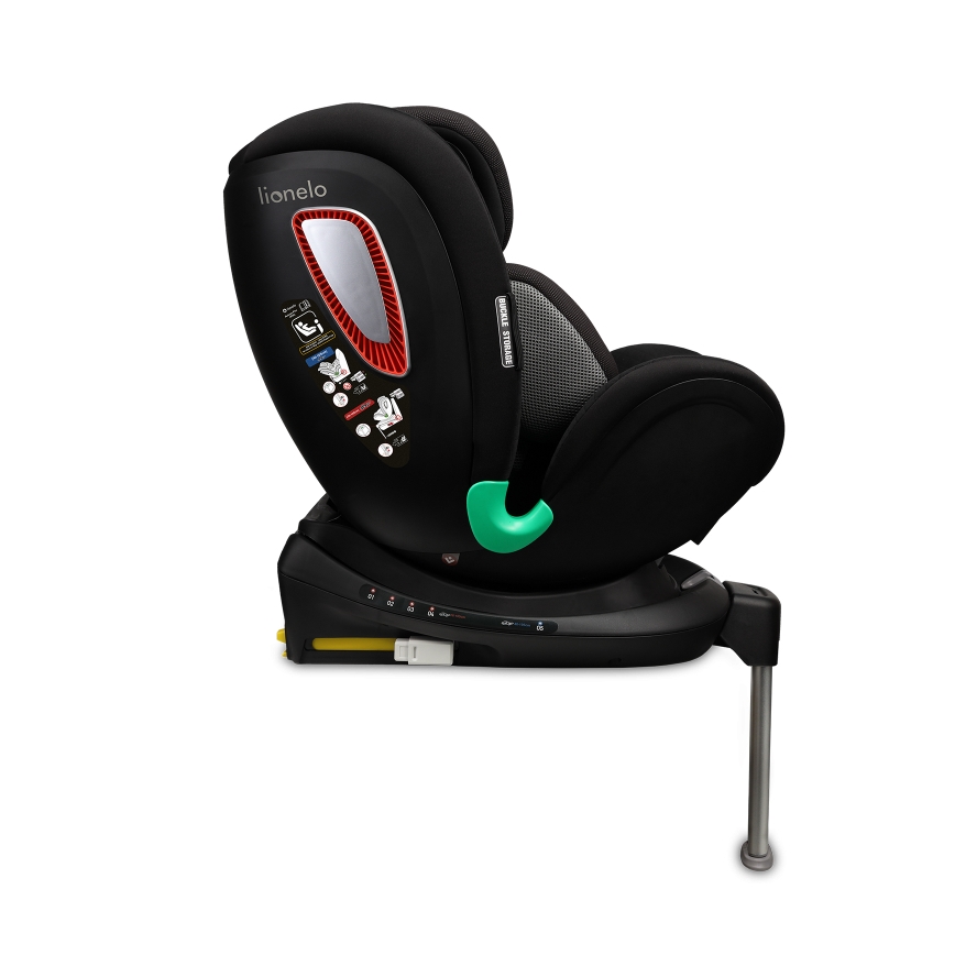 Lionelo - Pagriežams auto sēdeklis ar bāzi ANTOON PLUS i-Size 40-105 cm Melns Onikss