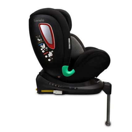 Lionelo - Pagriežams auto sēdeklis ar bāzi ANTOON PLUS i-Size 40-105 cm Melns Onikss