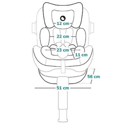 Lionelo - Pagriežams auto sēdeklis ar bāzi ANTOON PLUS i-Size 40-105 cm Melns Onikss