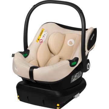Lionelo - Pagriežams bērnu autosēdeklis ar bāzi ASTRID SET i-Size 40-87 cm Smilšu bēšs