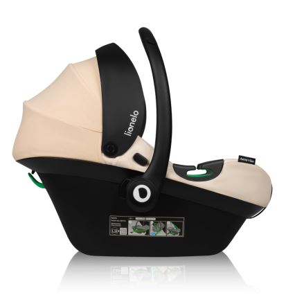 Lionelo - Pagriežams bērnu autosēdeklis ar bāzi ASTRID SET i-Size 40-87 cm Smilšu bēšs