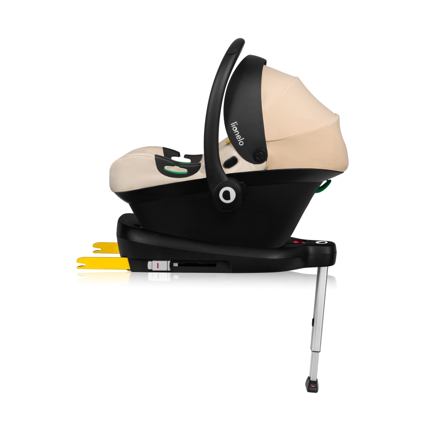 Lionelo - Pagriežams bērnu autosēdeklis ar bāzi ASTRID SET i-Size 40-87 cm Smilšu bēšs