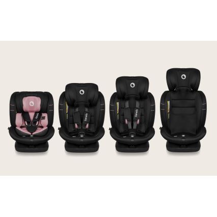 Lionelo - Pagriežams bērnu autosēdeklis ar bāzi BASTIAAN i-Size 40-150 cm Pink Rose