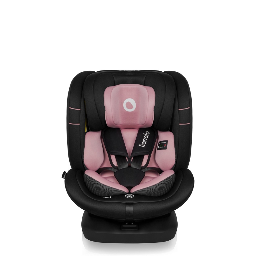 Lionelo - Pagriežams bērnu autosēdeklis ar bāzi BASTIAAN i-Size 40-150 cm Pink Rose