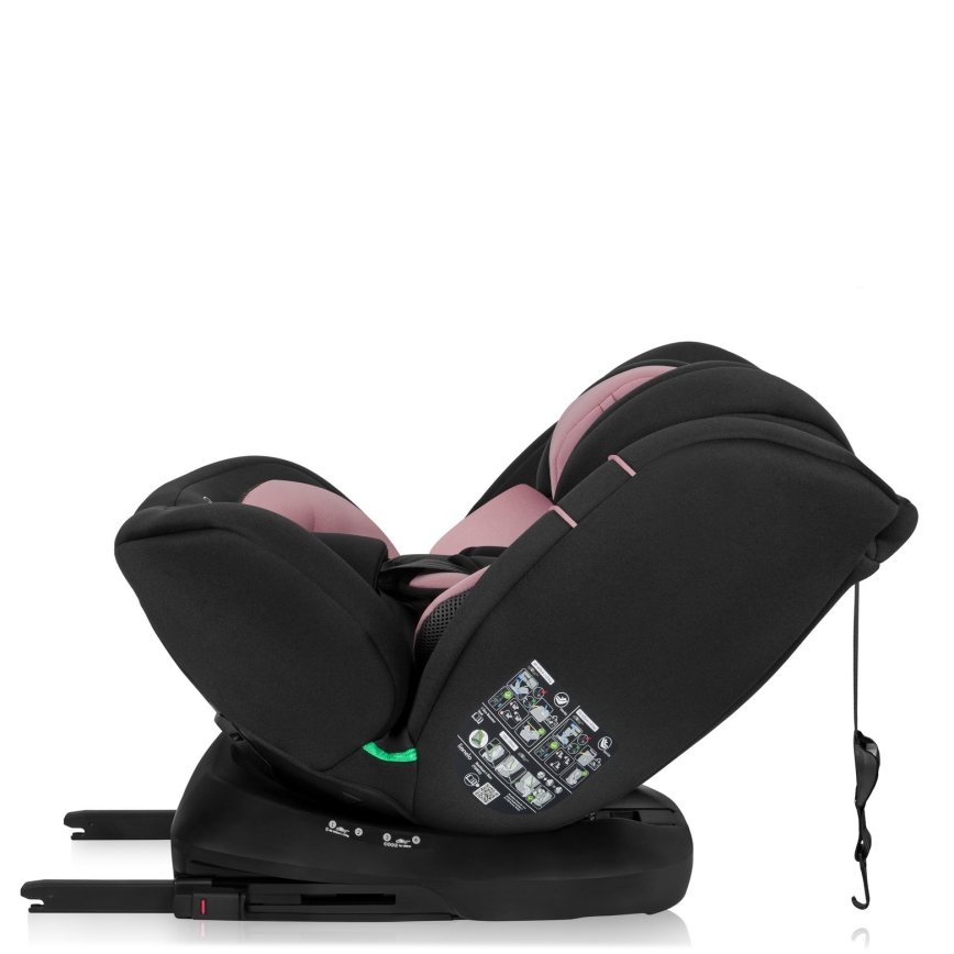Lionelo - Pagriežams bērnu autosēdeklis ar bāzi BASTIAAN i-Size 40-150 cm Pink Rose
