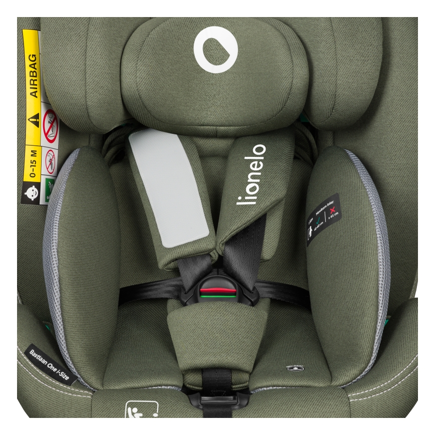 Lionelo - Autosēdeklis ar bāzi pagriežams BASTIAAN ONE i-Size 40-150 cm Olīvzaļš