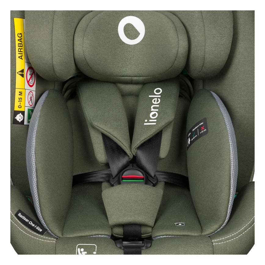 Lionelo - Autosēdeklis ar bāzi pagriežams BASTIAAN ONE i-Size 40-150 cm Olīvzaļš