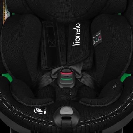 Lionelo - Pagriežams bērnu autosēdeklis ar bāzi HARMONY i-Size 40-150 cm melns