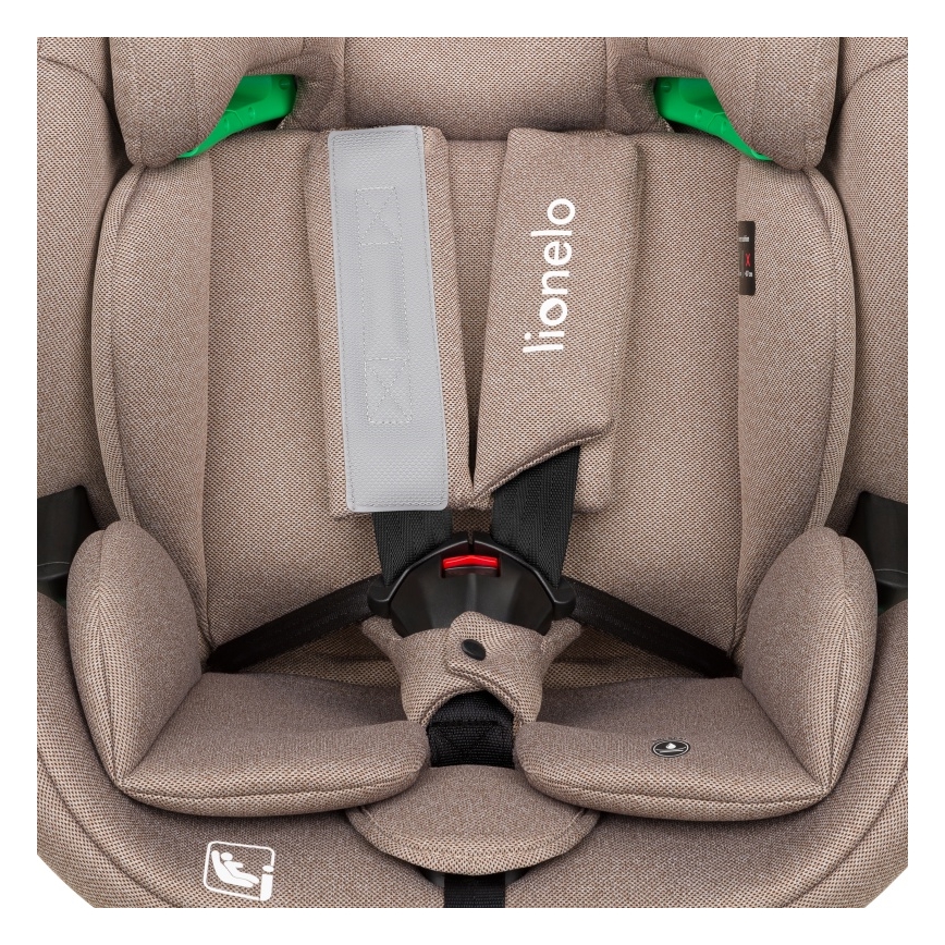 Lionelo - Pagriežams bērnu autosēdeklis ar bāzi LAVENDER i-Size 76-150 cm Beige Latte