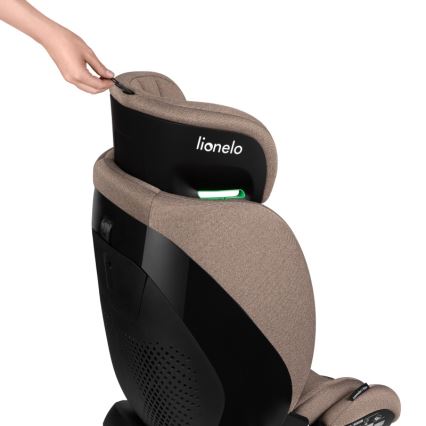 Lionelo - Pagriežams bērnu autosēdeklis ar bāzi LAVENDER i-Size 76-150 cm Bēžs Latte