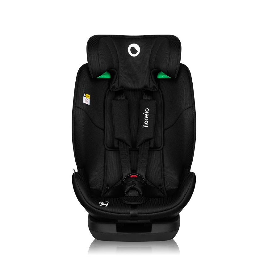 Lionelo - Pagriežams bērnu autosēdeklis ar bāzi LAVENDER i-Size 76-150 cm Black Carbon