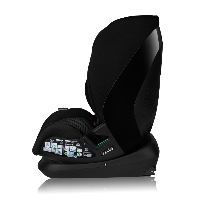 Lionelo - Pagriežams bērnu autosēdeklis ar bāzi LAVENDER i-Size 76-150 cm Black Carbon