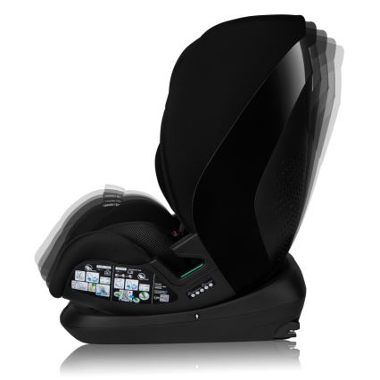 Lionelo - Pagriežams bērnu autosēdeklis ar bāzi LAVENDER i-Size 76-150 cm Black Carbon