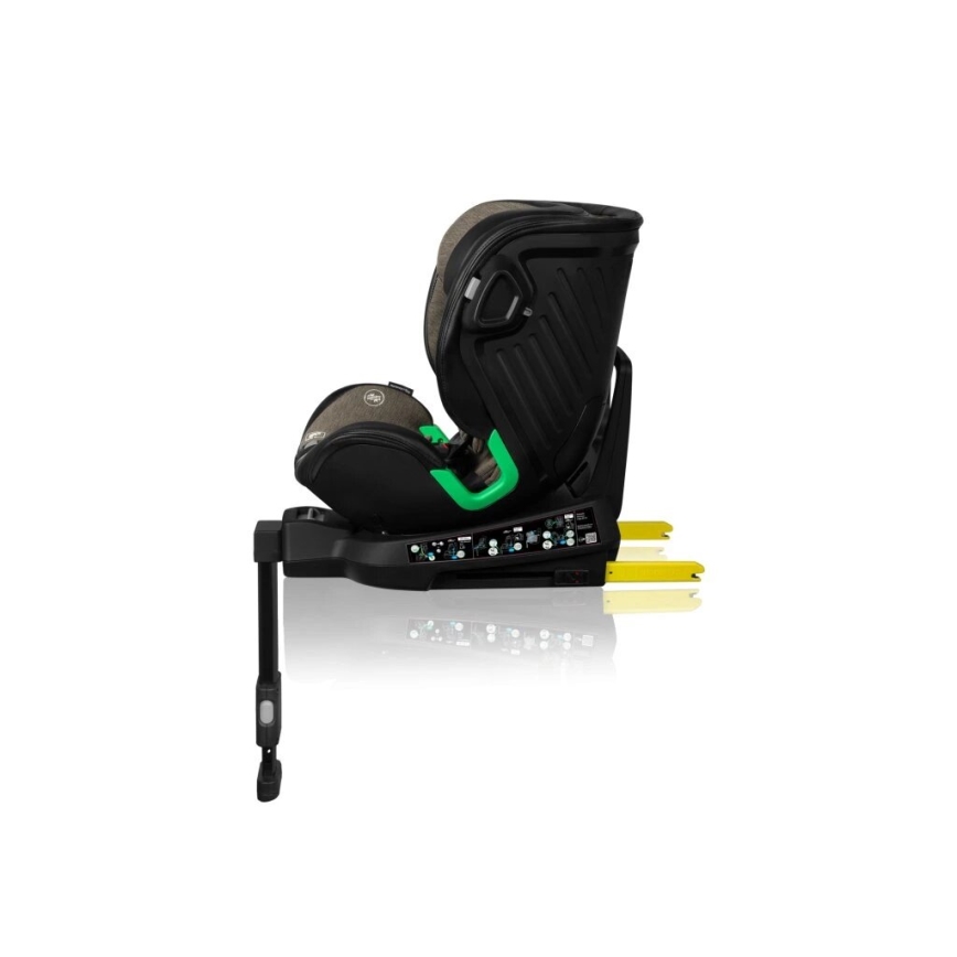 Lionelo - Pagriežams bērnu autosēdeklis ar pamatni HARMONY i-Size 40-150 cm melns/olīvkrāsains