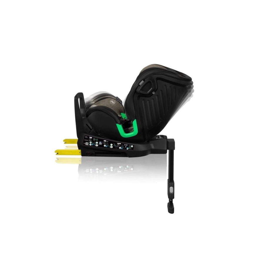 Lionelo - Pagriežams bērnu autosēdeklis ar pamatni HARMONY i-Size 40-150 cm melns/olīvkrāsains