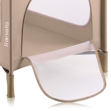Lionelo - Portatīvā bērnu gultiņa JASMIN EASY FOLD, bēšs/smilškrāsas