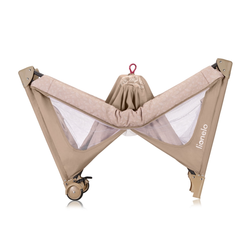 Lionelo - Portatīvā bērnu gultiņa JASMIN EASY FOLD, bēšs/smilškrāsas