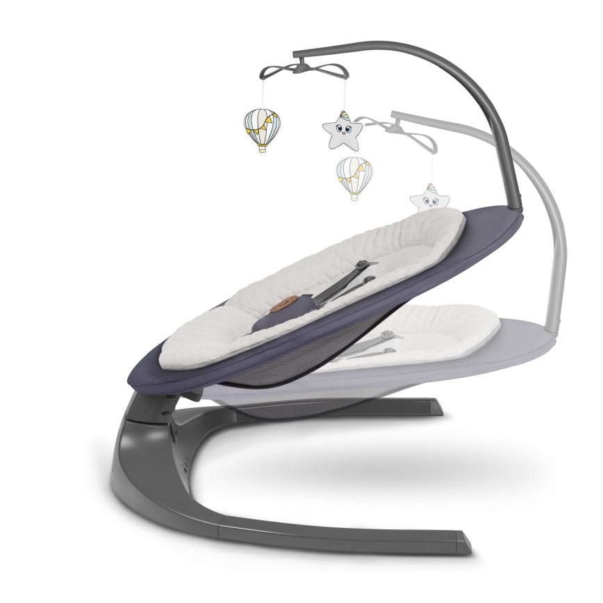 Lionelo - RALF bērnu šūpuļkrēsls ar melodiju 4xAA Grey Graphite + ar tālvadības pulti