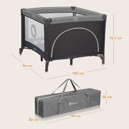 Lionelo - rotaļu būris BONNIE Grey Scandi