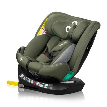 Lionelo - Bērnu autosēdeklis ar pagriežamu bāzi BASTIAAN ONE i-Size 40-150 cm Olīvzaļš