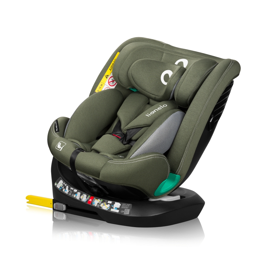 Lionelo - Bērnu autosēdeklis ar pagriežamu bāzi BASTIAAN ONE i-Size 40-150 cm Olīvzaļš