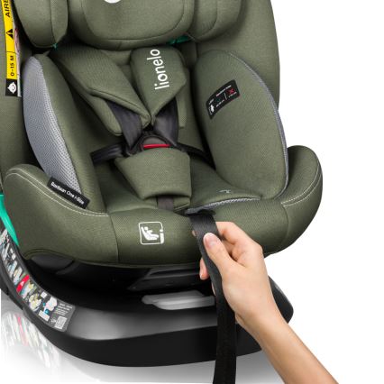 Lionelo - Bērnu autosēdeklis ar pagriežamu bāzi BASTIAAN ONE i-Size 40-150 cm Olīvzaļš