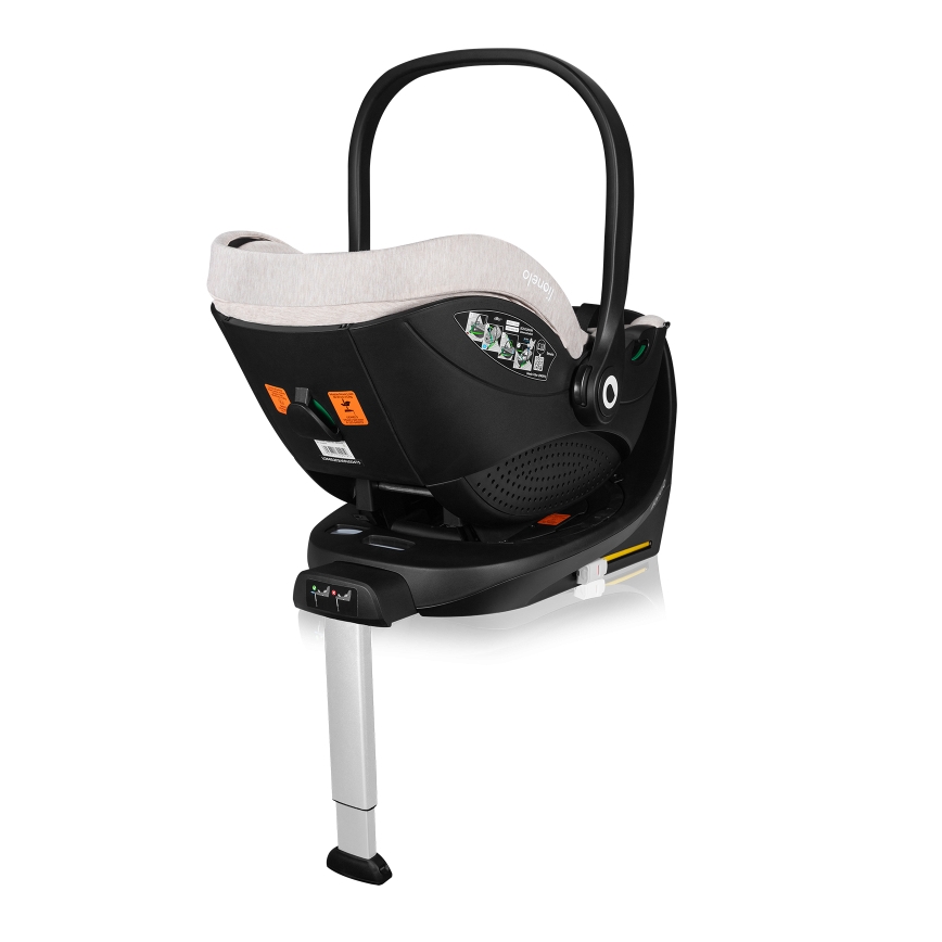 Lionelo - Rotējošs auto sēdeklis ar bāzi MOXIE SET i-Size 40-87 cm smilškrāsas